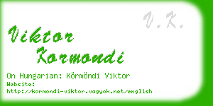viktor kormondi business card