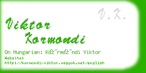 viktor kormondi business card